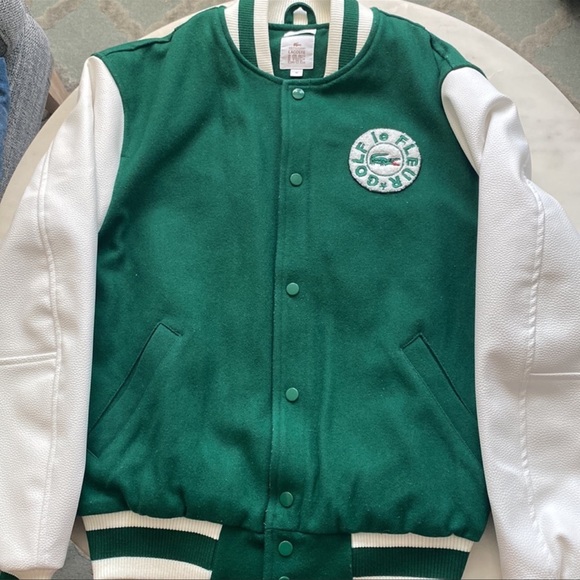 Golf le fleur x lacoste varsity bomber jacket leather wool - Picture 3 of 4